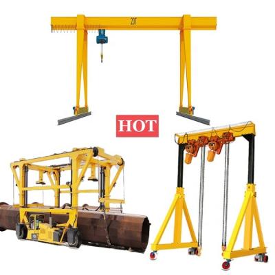 China Single Girder Hydraulic Gantry Crane Mobile Rubber Tire Small Portable Gantry Crane for sale