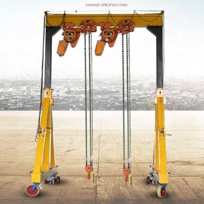 中国 Outdoor Hydraulic Gantry Crane With Rubber Tyre Motorized Wheels 販売のため