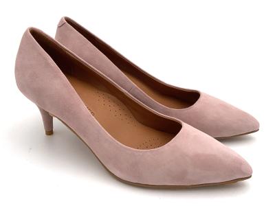 China Slip On Women Pump Heels Ledemateriaal met Stiletto Heel Te koop