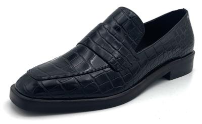 China Leer Slip On Flat Loafer schoenen Comfortabel met EVA inlegmateriaal Te koop