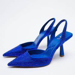 Cina Rhinestones donne blu Stiletto tacchi per festa cocktail matrimonio in vendita