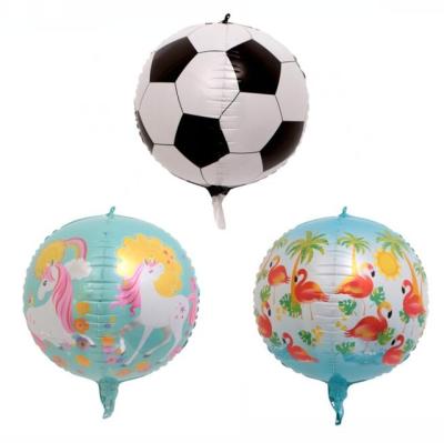 China Gift Toy Unicorn Balloon Flamingo Foil Balloon Football / Party Decorations 24inch 4D Helium Balloons for sale