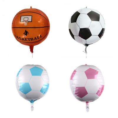 China New Party Kids Party Aluminum Foil Balloon 22 Inch 4D Basketball Soccer Ball for sale