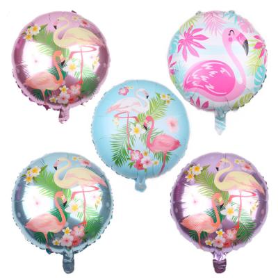 China 18inch Toy/Party Gift Decorations Round Balloon Animal Flamingos Foil Balloon For Summer Party Birthday Baby Shower Decoration for sale