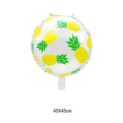 China Party Silver Foil Balloons Pineapple Fruit 18 Inch Round Silver Foil Balloon Watermelon Foil Balloon for sale