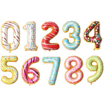 China New 40 Inch Number Balloon Birthday Party Decoration Foil Balloons Party Donuts for sale