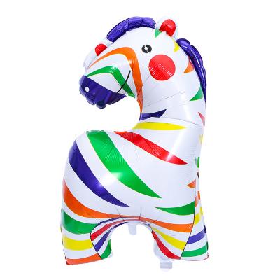 China Birthday Animal Zebra Shaped Foil Balloon Cartoon Helium Balloons For Kids Birthday Party for sale