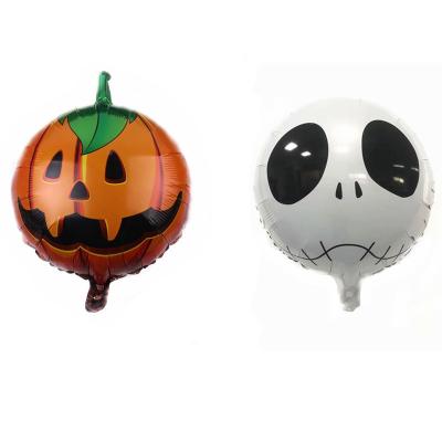 China New 18 Inch Party Halloween Party Needs Aluminum Foil Skull Shape Balloon Pumpkin Head Balloons for sale