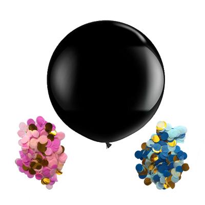 China Toy / Party Favor Decorations Party Decoration Supplies 36 Inch Large Black Gender Reveal Balloons With Pink And Blue Confetti Set for sale