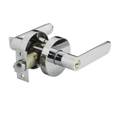 China Apartment Latched Entry Lever Lock for Exterior Door Handle and Front Door Heavy Duty Lever Satin Nickel Finish for sale