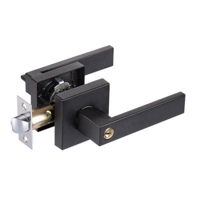 China Apartment Factory OEM Locks Matte Black Heavy Duty Tubular Lever Sets Modern Zinc Alloy Necessities Entrance Door Locks for sale