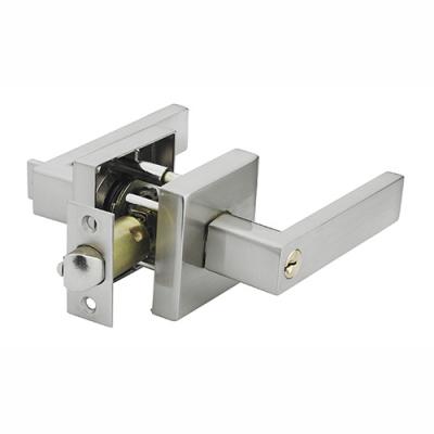 China High Quality Zinc Alloy Tubular Interior Exterior Apartment Door Handle Lock Lever Lock Entry Handle Lock For Doo Satin Nickel for sale