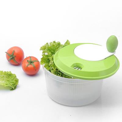 China Crank handle sustainable salad maker powered salad tosser water leak salad spinner for sale