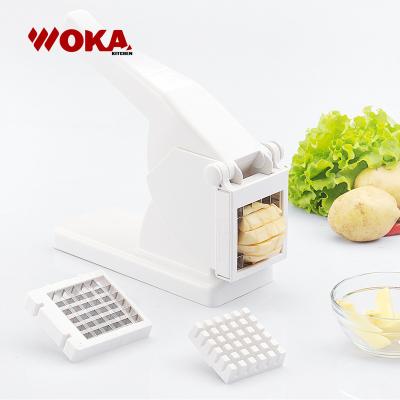 China Viable Manual Hand Fries Plastic Sweet Potato Slicer with 3 Blades for sale