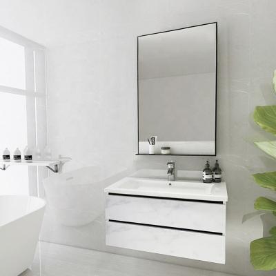 China Modern factory direct supply simple wall-hung bathroom vanty with ceramic top for sale