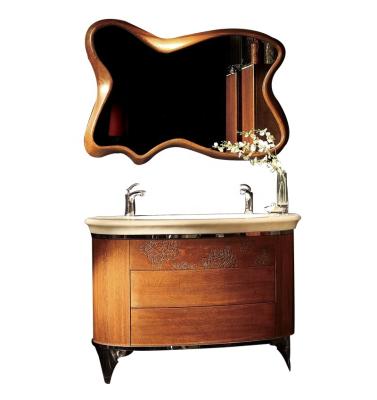 China Antique Style Fine Quality Bathroom Vanity Set CT-21 Luxury Solid Wood for sale