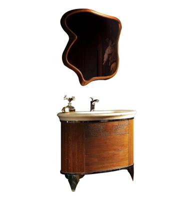 China Antique High End Solid Wood Bathroom Vanity Cabinet Antique Style CT-22 for sale