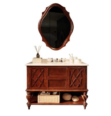 China Luxury Neoclassical Neoclassical Floor Standing Solid Wood Bathroom Vanity US-45A for sale