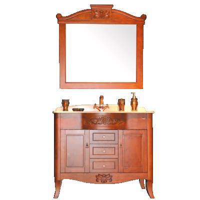 China EUROPEAN Antique Style Single Sink Hand-Carved Waterproof Wooden Bathroom Vanity Cabinet for sale