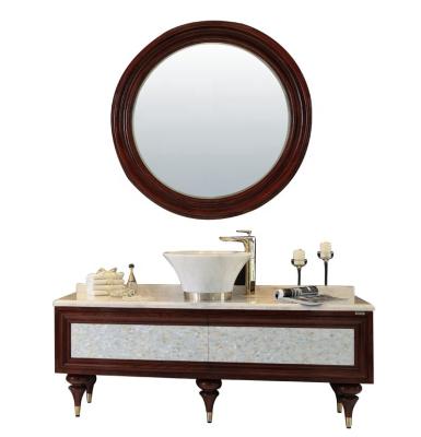 China Round Dancing Room Mirror Elegant Solid Wood Bathroom Vanity H-01S for sale