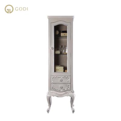 China Victorian Economic Custom Design Tall Wood Bathroom Craft Storage Cabinet for sale