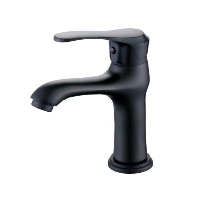 China Metered Faucets Deck Mounted Modern Metered Black Brass Sink Faucets Basin Mixer Tap for sale