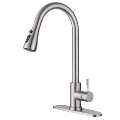 China Pull Out Spray 304 Stainless Steel Faucet Faucet Pull Down Kitchen Faucet Nickel Gold And Black With Sprayer Head for sale