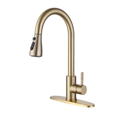 China Pull Out Jet Gold High Pressure Dismountable Brushed Kitchen Sink And Rotating Faucet Odm Faucets Sprayer Kitchen for sale