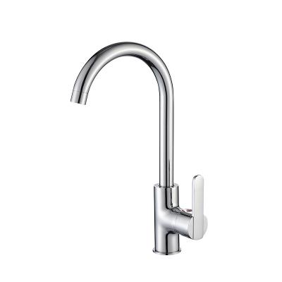 China Factory Direct Metered Faucets Sink Water Tap 360 Degree Rotation Brass Chrome Kitchen Faucet for sale