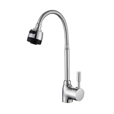 China Faucets Factory Sink Spray Water Faucet Mixer Rotation Brass Chrome Metered Universal Kitchen Faucet for sale