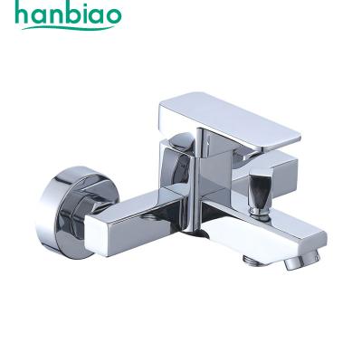 China Competitive Chrome Free Wall Mounted Zinc Handle Body Zinc Sliding Bar Square Plated Shower Faucet Bathtub Faucet Mixer For Bathroom for sale