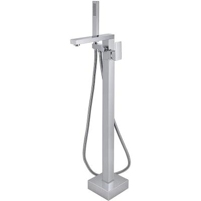 China High Quality Floor Free Standing Shower Mixer Slide Bar Bath Tub Faucet Floor Free Standing Faucets for sale