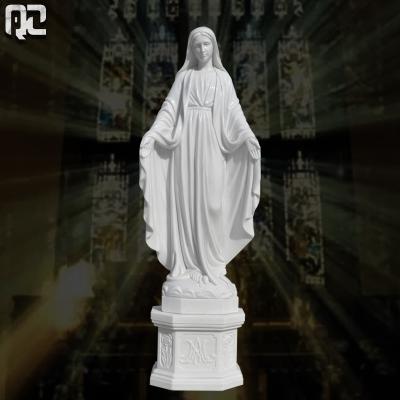 China Handmade Natural Stone Sculpture in Mary Pure White Marble Church of Our Lady of EUROPEAN Catholic Religious Decoration for sale