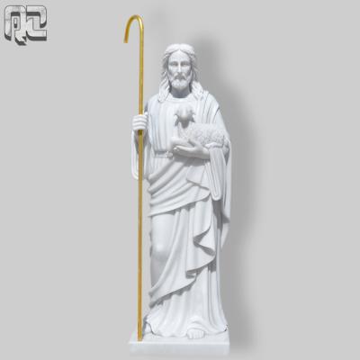 China Decorative Marble Catholic Jesus Lamb Stone EUROPEAN Custom Life Size Church Statue Religious Sculpture for sale