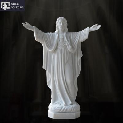 China EUROPEAN Wholesale Outdoor Stone Hand Carved Natural Life Size Religious God Jesus Statue For Church Sculpture Marble Figure for sale