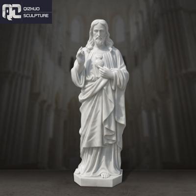 China EUROPEAN Life Size Outdoor Sculpture Decoration Hand Carved Stone Modern Jesus Christ Statue Marble For Sale for sale