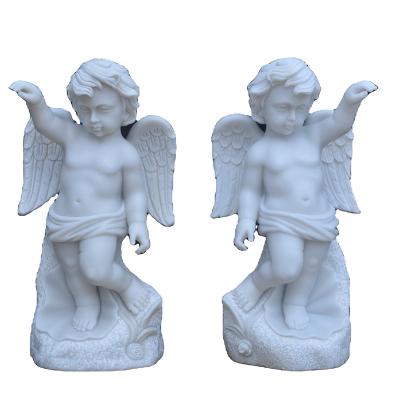 China EUROPEAN Wholesale Hand Carved Small Natural Marble Statue Praying Angel Sculpture for sale