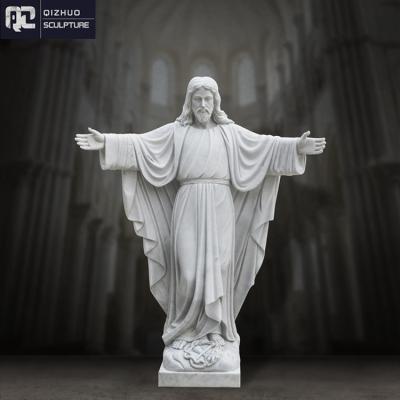 China Natural White Marble Life Size Jesus Statues Of Christ Large Religious Famous Sculpture Custom Wholesale EUROPEAN In Church for sale