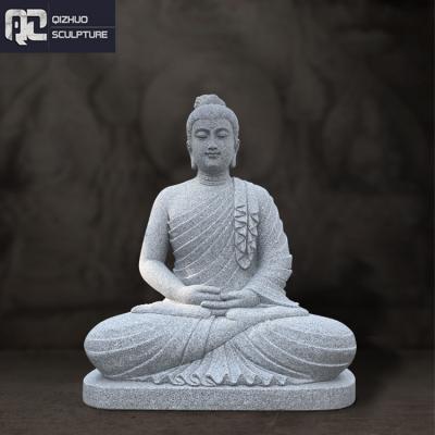 China Traditional Modern Garden Temple Decoration Large Stone Buddha Statue Hand-carved Polished Natural Marble Meditating Buddha Sculpture for sale