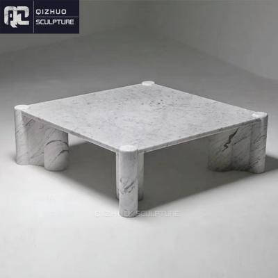 China Modern Home Decor Hand-carved Modern Design Luxury Natural Stove Italian Carrara Marble Tea Table Furniture For Sale for sale