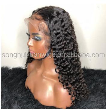 China Curly Hair Wigs Lace Up Drop Shipping Wholesale Curly Brown Full Lace Wig With Baby Hair And Bleached Knot for sale