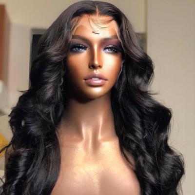 China Body Wave Cuticle Aligned Full Lace Wigs Preplucked Full Lace Wig Transparent Swiss Body Wave With Bleached Knot for sale