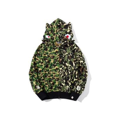 Κίνα Wholesale Hot Bape Shark Unisex Hoodie Camouflage Full Anti-wrinkle Full Zip Up Bathing Monkey Hoodie Jacket προς πώληση