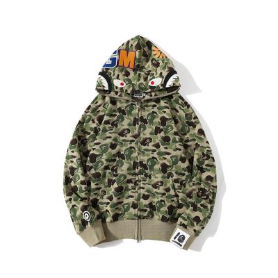 China Hot Classic Anti-wrinkle Style New Bathing Monkey Bape Shark Camouflage Full Zipper Men Bape Hoodie Jacket for sale