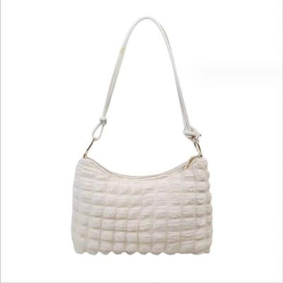 China Purse for underarm fashion PU handbag shoulder bag lattice bag for sale