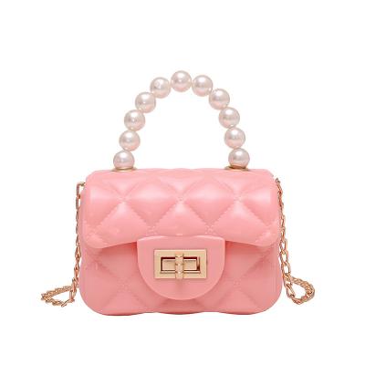 China 2023 New Popular Multi Colors Pearl PVC Jelly Purse Handbags Ladies Purse Handle Bag Wallets Cross - Body Bags for sale