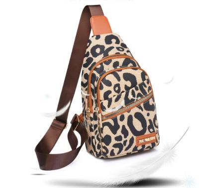 China High Quality Leopard Print Zipper Multifunctional Waterproof Sling Waist Bag For Women Fashion PU Leather Cross - Body Chest Bag for sale