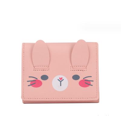 China Small Three Fold Waterproof Cute Animal Cartoon Wallet Cute Student Wallet Card Bag for sale