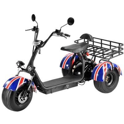 China 1500W/2000W Electric Cargo Tricycle Harley Electric Tricycle With Shelf for sale