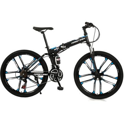 China Popular 21 Speed ​​Mountain Bike Folding High Carbon Steel Bike for sale